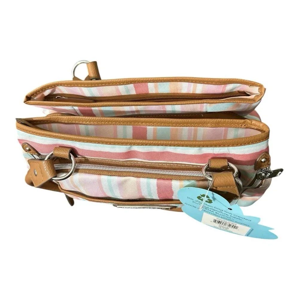 Lily Bloom Maggie Satchel Painted Stripe Eco Friendly NWT MSRP $75